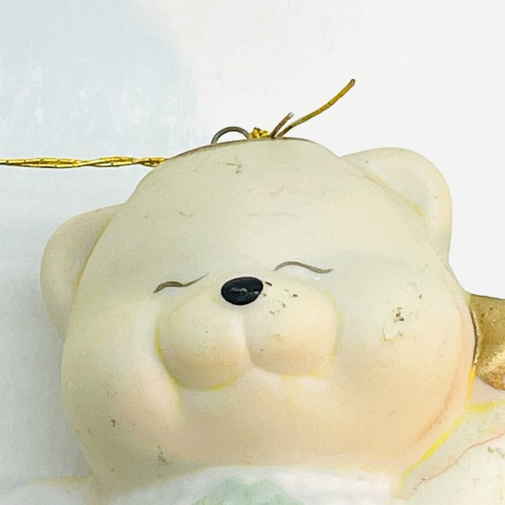 Christmas Around The World Ornament Angel Bear Hand Painted Porcelain Taiwan VTG - Picture 6 of 14